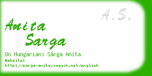 anita sarga business card
