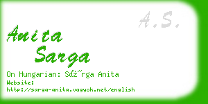 anita sarga business card